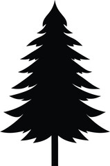Fototapeta premium pine tree icon black silhouette vector illustration on transparent background 