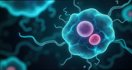 Detailed Glowing Neutrophil Rendering in Gigapixel Resolution