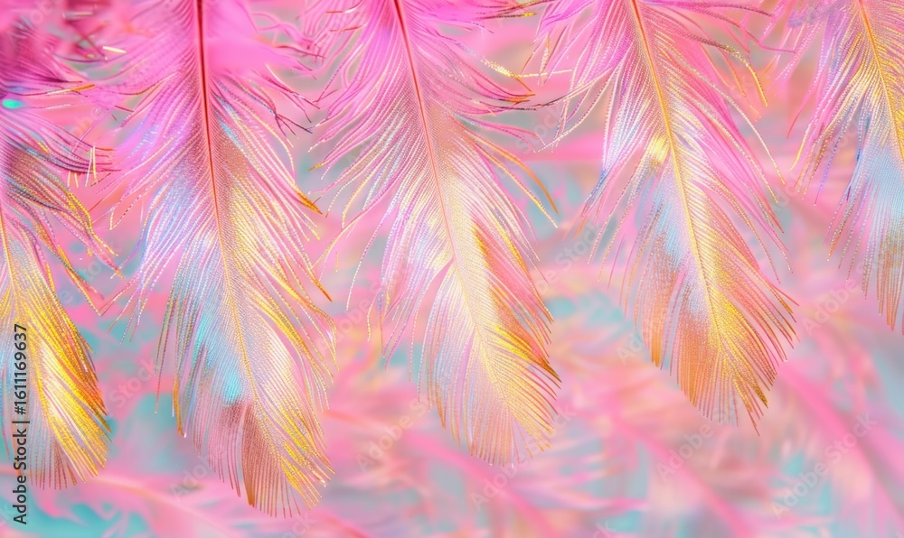 Poster soft pink and purple feathers abstract texture background with copy space