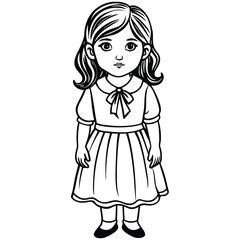 Fototapeta premium One-Line Drawing of a Little Girl: Minimalist and Elegant Artwork