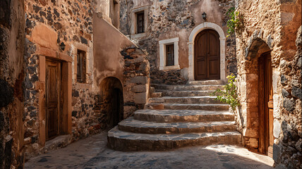 Naklejka premium Medieval Stone Village Building – Monemvasia 