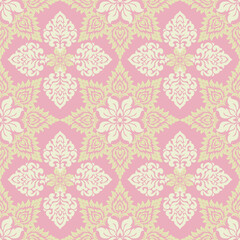 Pink Thai pattern style texture for background, seamless pattern.