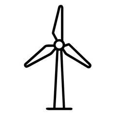 Windmill Power Outline Icon for Renewable Energy and Sustainable Concepts

