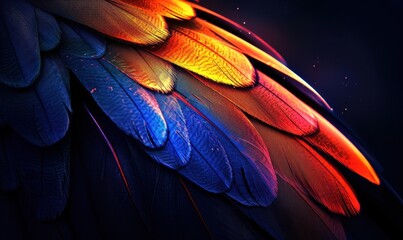 Vibrant feathers abstract colorful and decorative plumage background