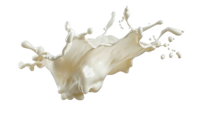 Obraz premium White cream or milk drop splash levitating on white background. Hygiene, skin care concept cut-out, clipping path, transparent