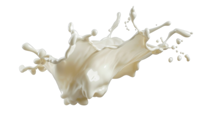 White cream or milk drop splash levitating on white background. Hygiene, skin care concept cut-out, clipping path, transparent