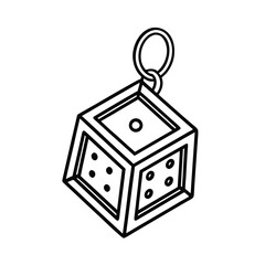 dice keychain vector illustration