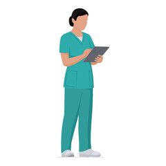 Female doctor using a digital tablet