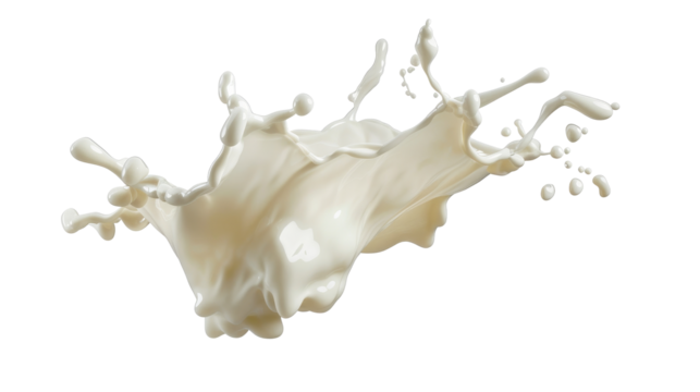 White cream or milk drop splash levitating on white background. Hygiene, skin care concept cut-out, clipping path, transparent