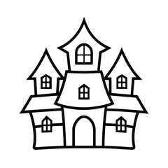 halloween haunted house icon