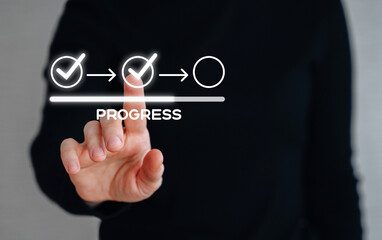 Dynamic visual representing business progress and strategic development through ascending graphs