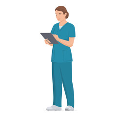 Female doctor using a digital tablet
