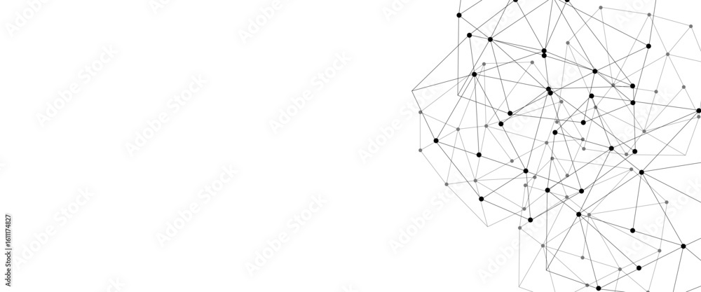 Poster abstract technology dot and line connection digital hi tech design concept background. space for tex