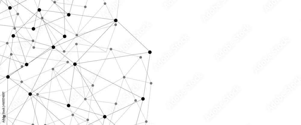 Poster abstract technology dot and line connection digital hi tech design concept background. space for tex