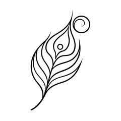 peacock feather in continuous line drawing style