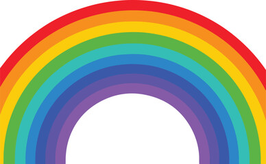 Obraz premium Colorful rainbow arc with multiple bands spectrum style vector illustration EPS file download