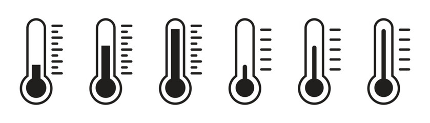 Thermometer icon set. weather icons. Temperature symbol. Cold and hot icon sign. thermometer showing the temperature. Weather Sign. Temperature Scale Symbol. Warm cold hot Symbol