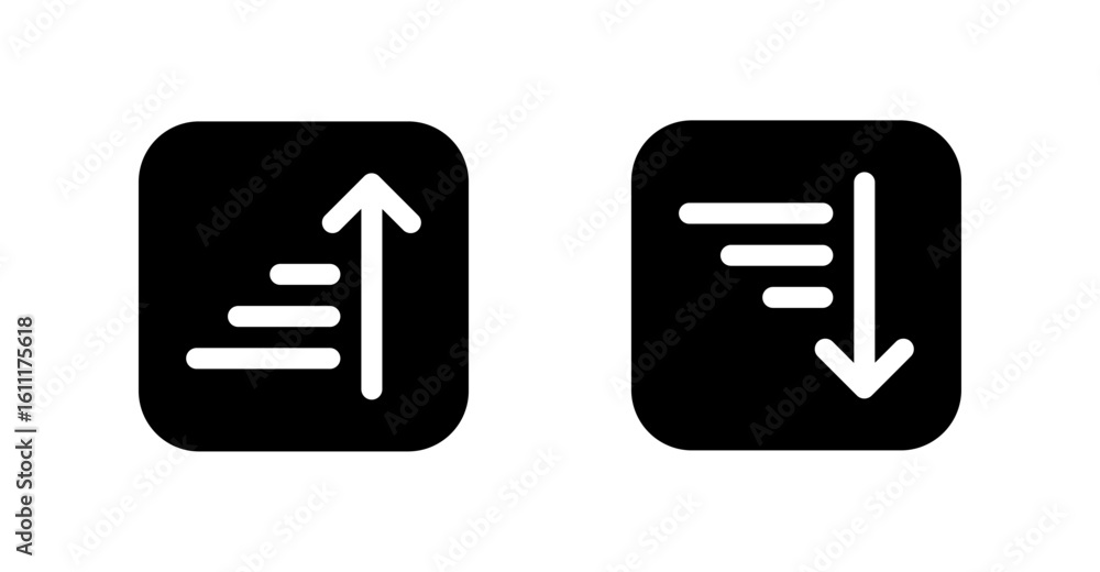 Poster sort icon. newest on top, oldest on top. ascending and descending sorted
