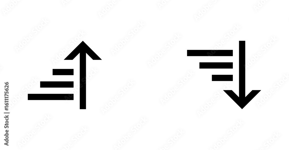 Poster sort icon. newest on top, oldest on top. ascending and descending sorted