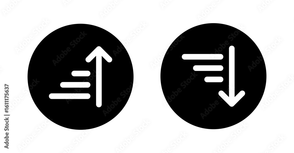 Poster sort icon. newest on top, oldest on top. ascending and descending sorted