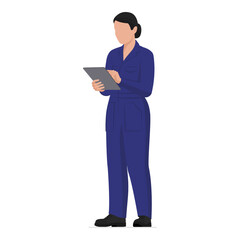 Female technician using a digital tablet