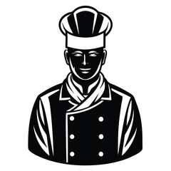 Silhouette Portrait of a Chef in a Professional Kitchen Setting