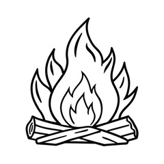 vector campfire illustration hand drawn bonfire