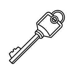 vintage motel key with blank tag outline vector