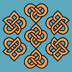 Celtic corners scotland knot border irish decorative set