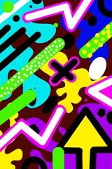 pop art background with unique and colorful abstract patterns
