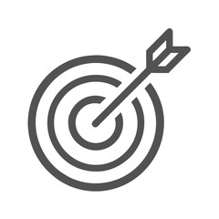 Simple Line Art Illustration of a Bullseye Target Symbolizing Goals and Precision