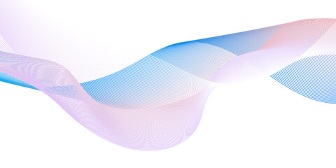 Abstract smooth frequency isolated element creative pink wave line blend curve flow technology modern white background. web banner vector beautiful waveform light music energy design.	