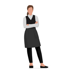 Professional waitress posing with arms crossed
