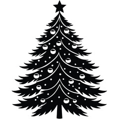 Obraz premium Isolated Vector Silhouettes of Various Christmas Trees