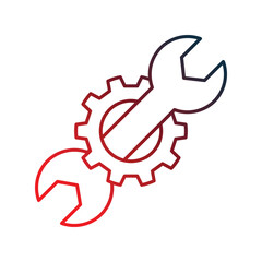 assembly gradient outline icon with white background vector stock illustration
