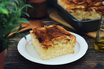 Gibanica, a traditional pastry dish popular all over the Balkans