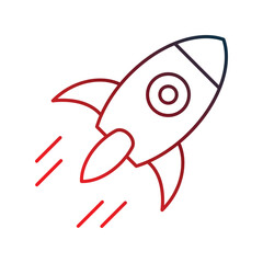 startup gradient outline icon with white background vector stock illustration