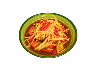 som tam, thai papaya salad, green papaya, spicy salad, thai food, traditional thai dish, somtum, thai cuisine, asian salad, chili salad, lime, tomato, shredded papaya, fis