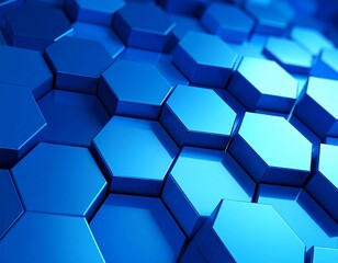 Abstract blue hexagon background