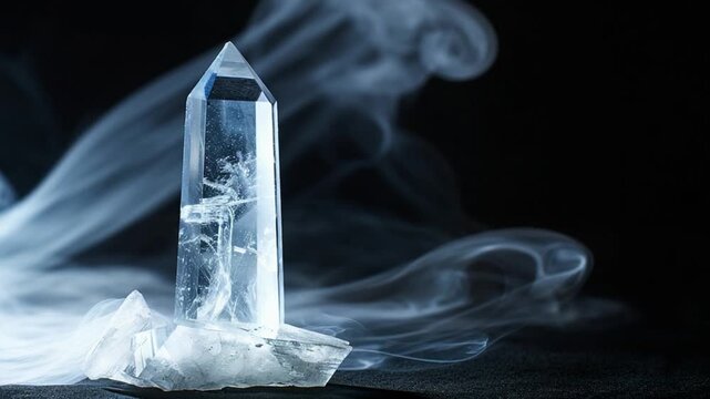 Crystal point with smoke