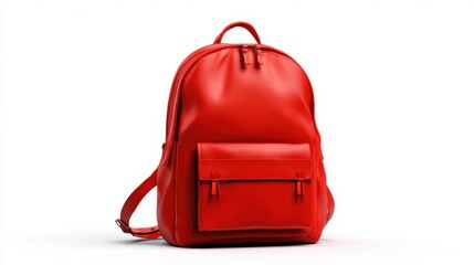 Stunning photo of red backpack on white background.