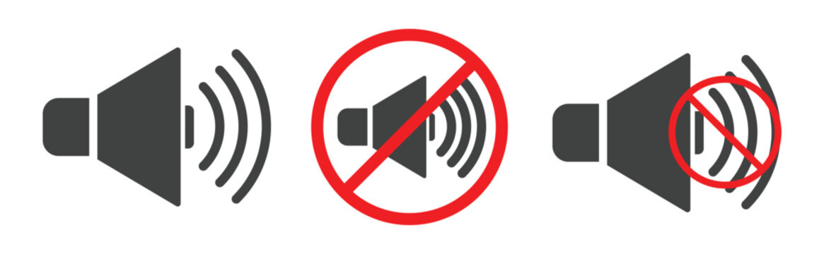 Volume Off Icon Vector Illustration, No Sound Button Design, Mute Symbol Flat Style