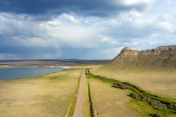 Aerial view of Preist Butte Peak in Montana