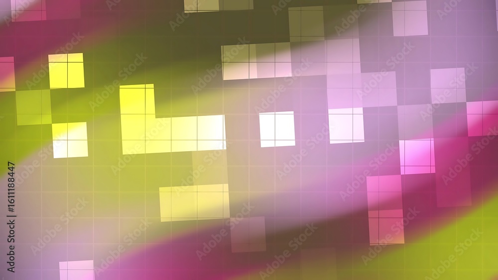 Poster desertcore abstracts blink square abstract background featuring a grid pattern with yellow, white, a