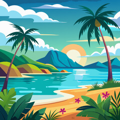 Tropical Sea and Sky Landscape