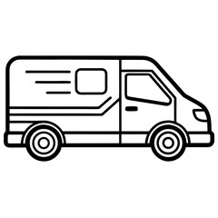 Clean Shape Delivery Vehicle Line Drawing 