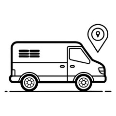 Clean Shape Delivery Vehicle Line Drawing 