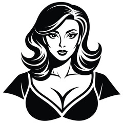 Elegantly Posed Silhouette of a Woman on a Serene White Background