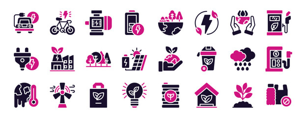 Ecology icon sets outline design