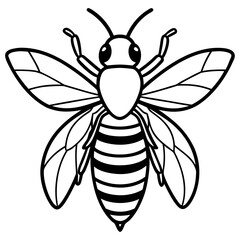 Honey Bee Outline Vector Design